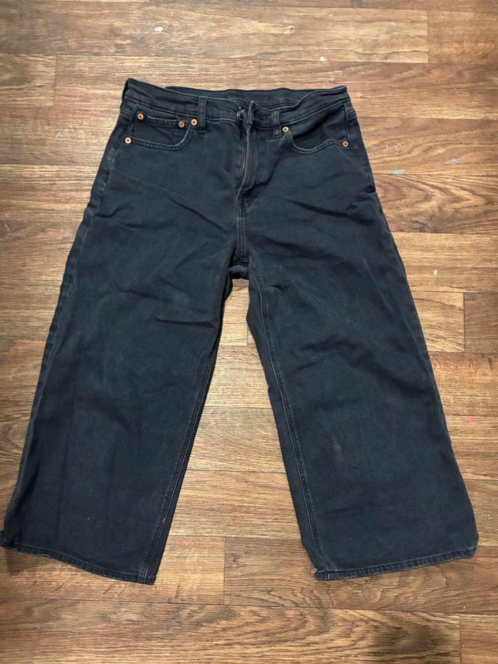 American Eagle Outfitters Black Denim Jeans with Copper Hardware